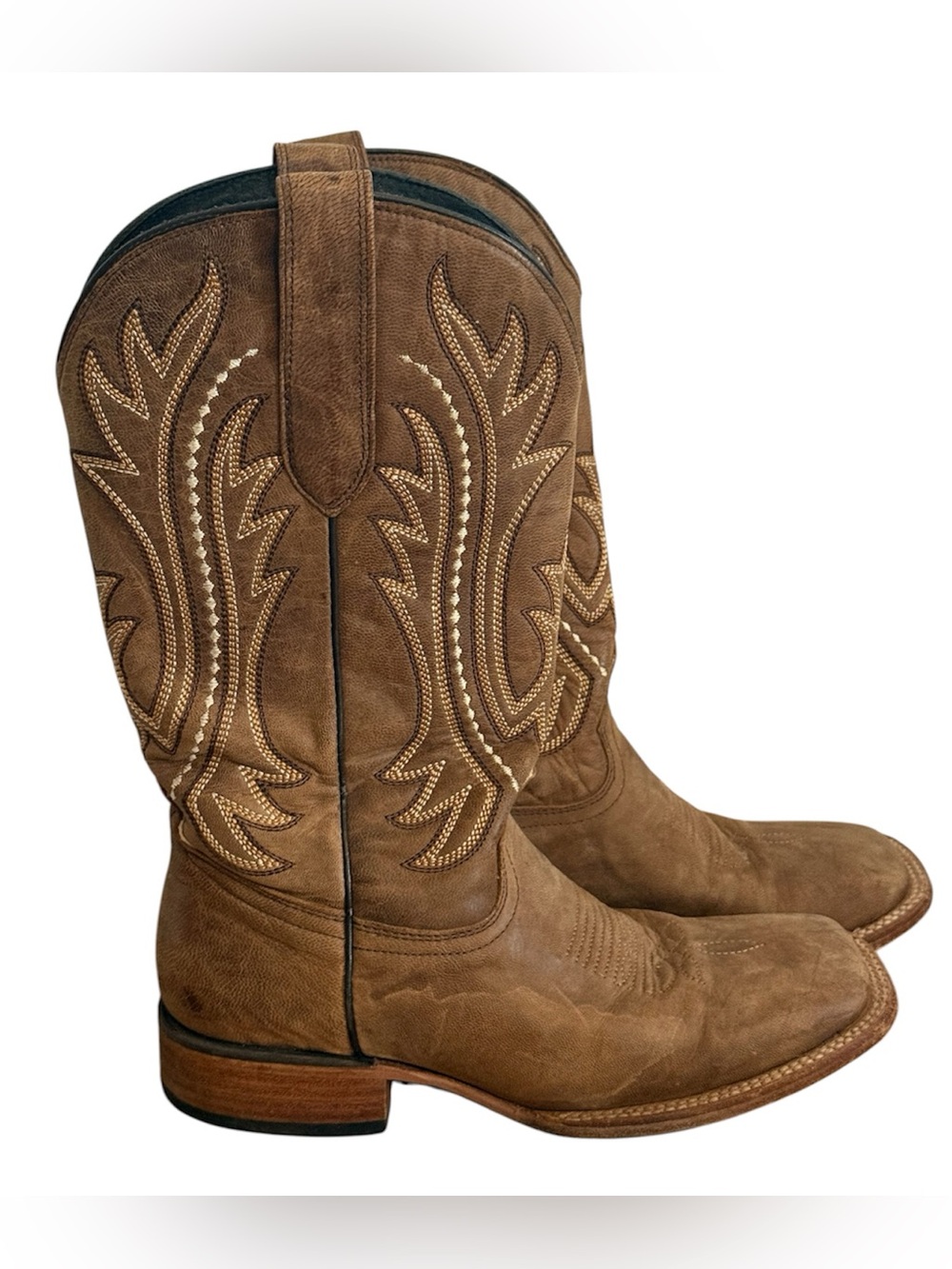 J.B Dillon Reserve Square Toe Boot Women 8 C JBR2406C Embroidered Western